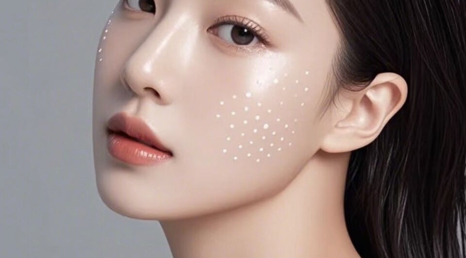 Close-up of a woman's luminous skin at S2 Med Spa, Montréal, Québec, CA.