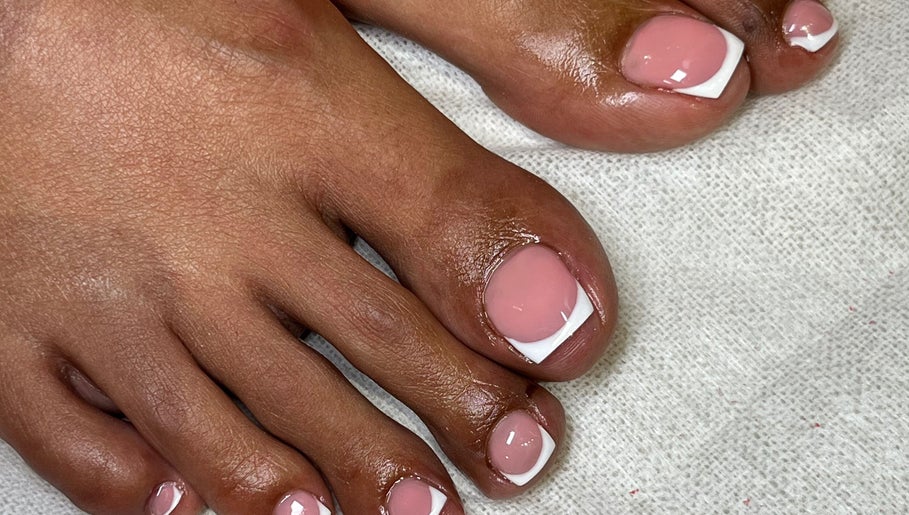 French pedicure at PRESH’S NAIL BAR in Pretoria, Gauteng, ZA showcasing polished elegance.