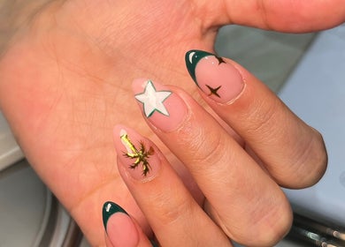 Unique nail art with stars at PRESH’S NAIL BAR, Pretoria, Gauteng, ZA.