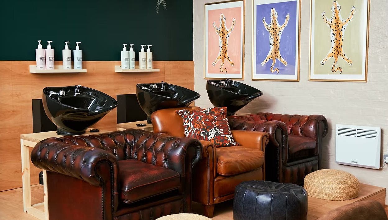 Elegant salon interior at Sophia Colorist at This Is Who We Are Collective, Leeds, England, GB.