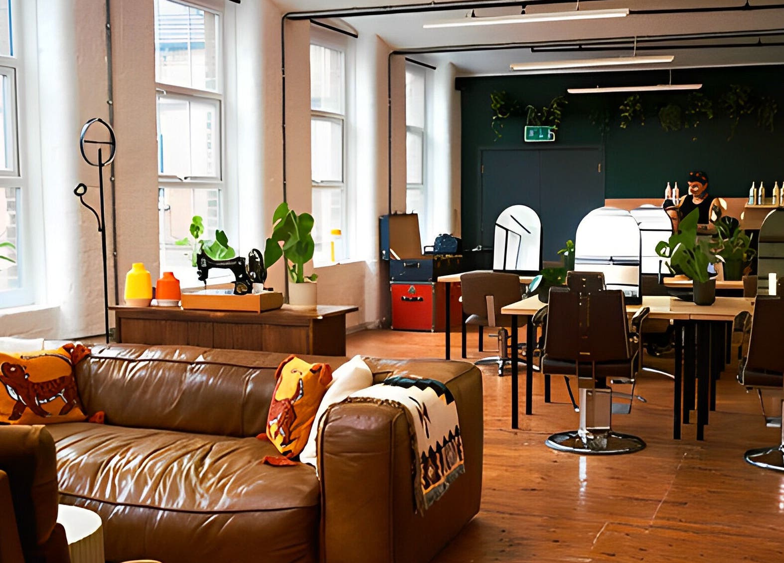 Chic salon interior at Sophia Colorist at This Is Who We Are Collective in Leeds, England, GB with modern decor.