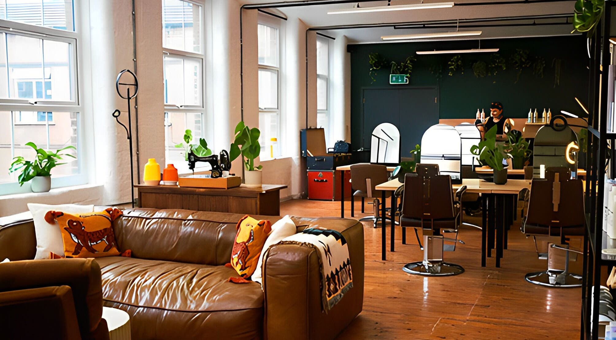 Chic salon interior at Sophia Colorist at This Is Who We Are Collective in Leeds, England, GB with modern decor.