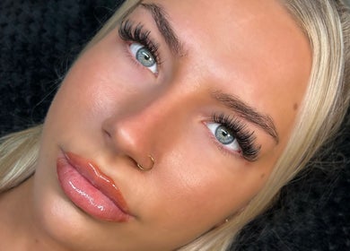 Close-up of eyelash extensions at Heidi-Jo’s Beauty and Training, Warrington, England, GB.