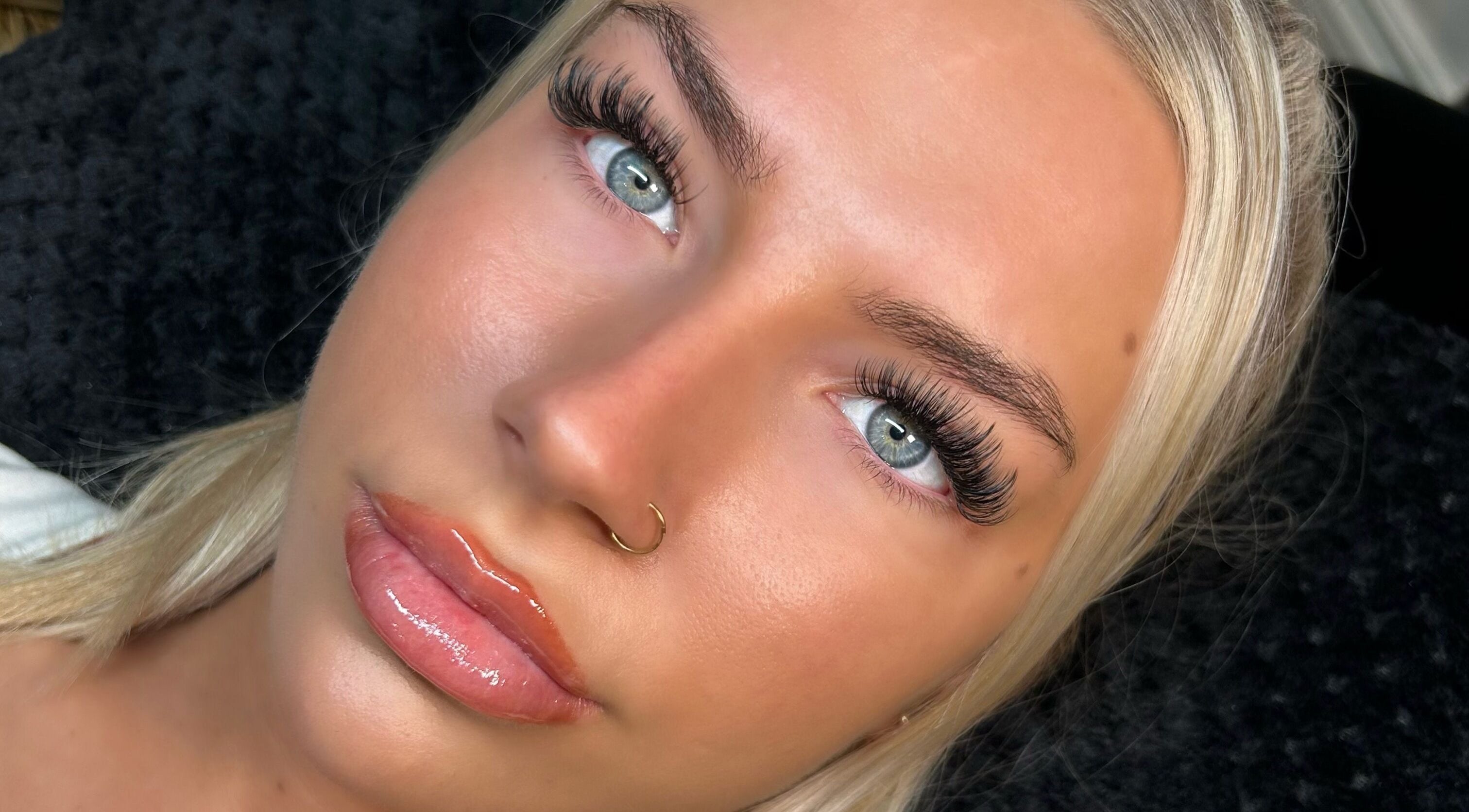 Close-up of eyelash extensions at Heidi-Jo’s Beauty and Training, Warrington, England, GB.