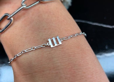 Close-up of a stylish silver bracelet at Heidi-Jo’s Beauty and Training, Warrington, England, GB.