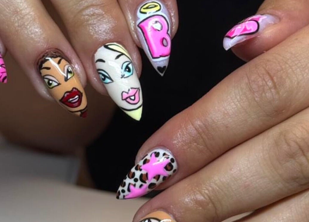Vibrant pop art nail design by By Bethany in Newport, Wales, GB showcasing unique styles.