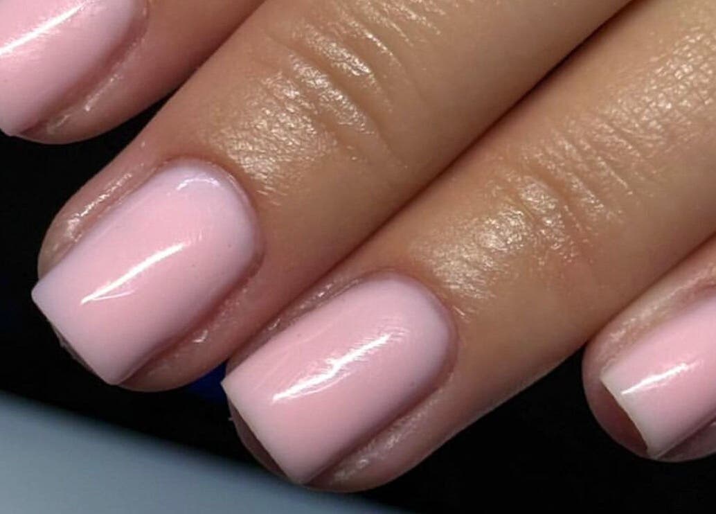 Elegant blush pink nails at By Bethany, Newport, Wales, GB, showcasing a refined manicure.