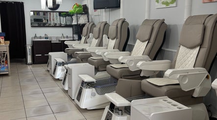 Massage chairs at MStyle Nails Spa, Wilmington, Delaware, US offering relaxation and comfort.