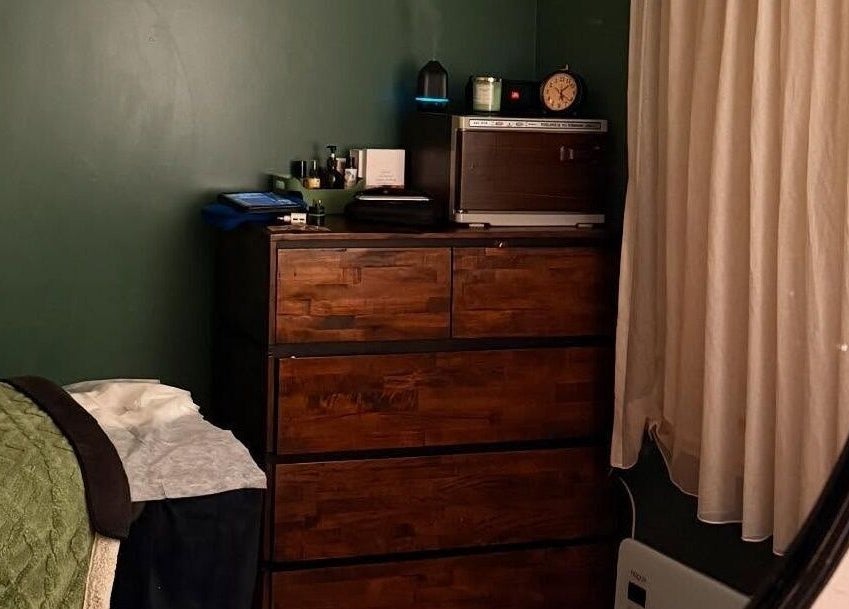 Cozy massage room at Remedy Massage Studio by June in Bentleigh East, Victoria, AU. Elegant decor and relaxing ambiance.