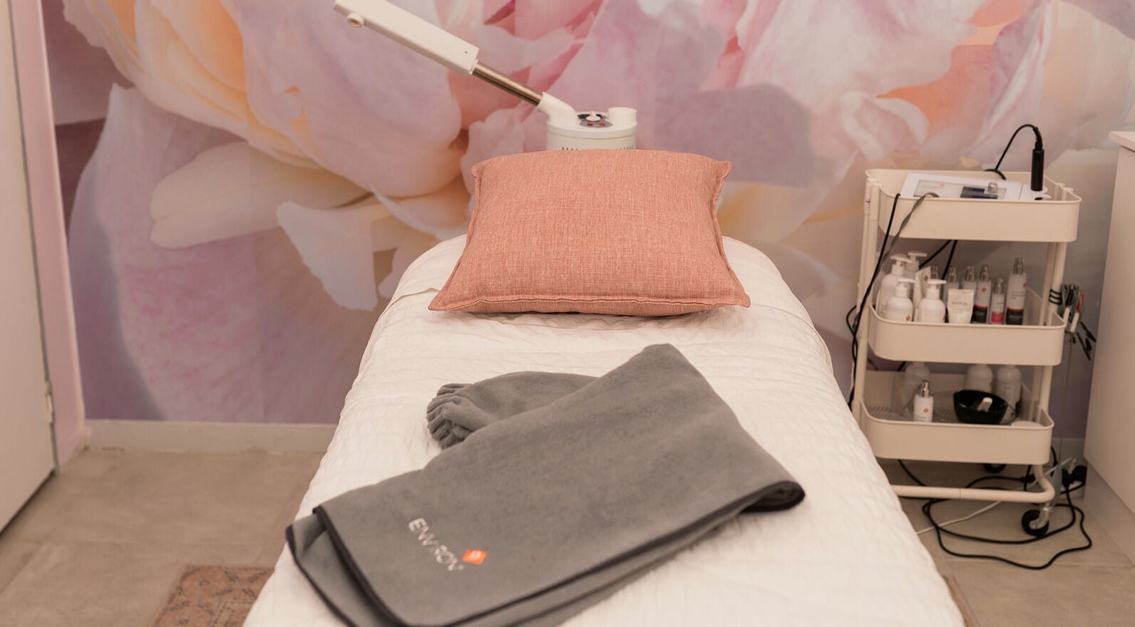 Cozy treatment bed with soft linens at Bloom by Shay in Kloof, Kwazulu-natal, ZA, offering ultimate relaxation.