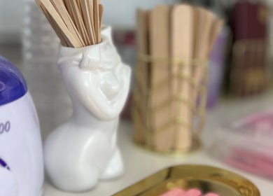 Waxing setup at TC SKIN CARE BEAUTY in Houghton Regis, England, GB featuring elegant utensils and equipment.