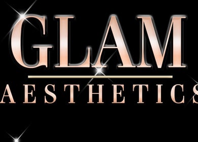 Elegant GLAM AESTHETICS-HALLE logo in Sidcup, England, GB, featuring sleek metallic lettering.