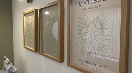 Elegant framed Matisse artwork displayed at Kelly at No92 Hair and Beauty, Bridlington, England, GB.