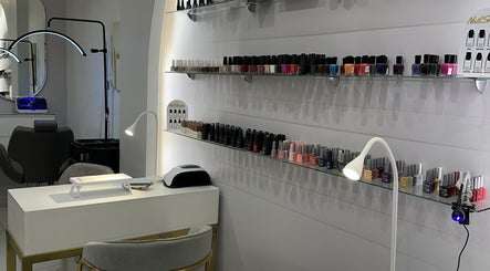 Stylish nail polish display at Purple Nail Spa, Riyadh, Riyadh Province, SA.