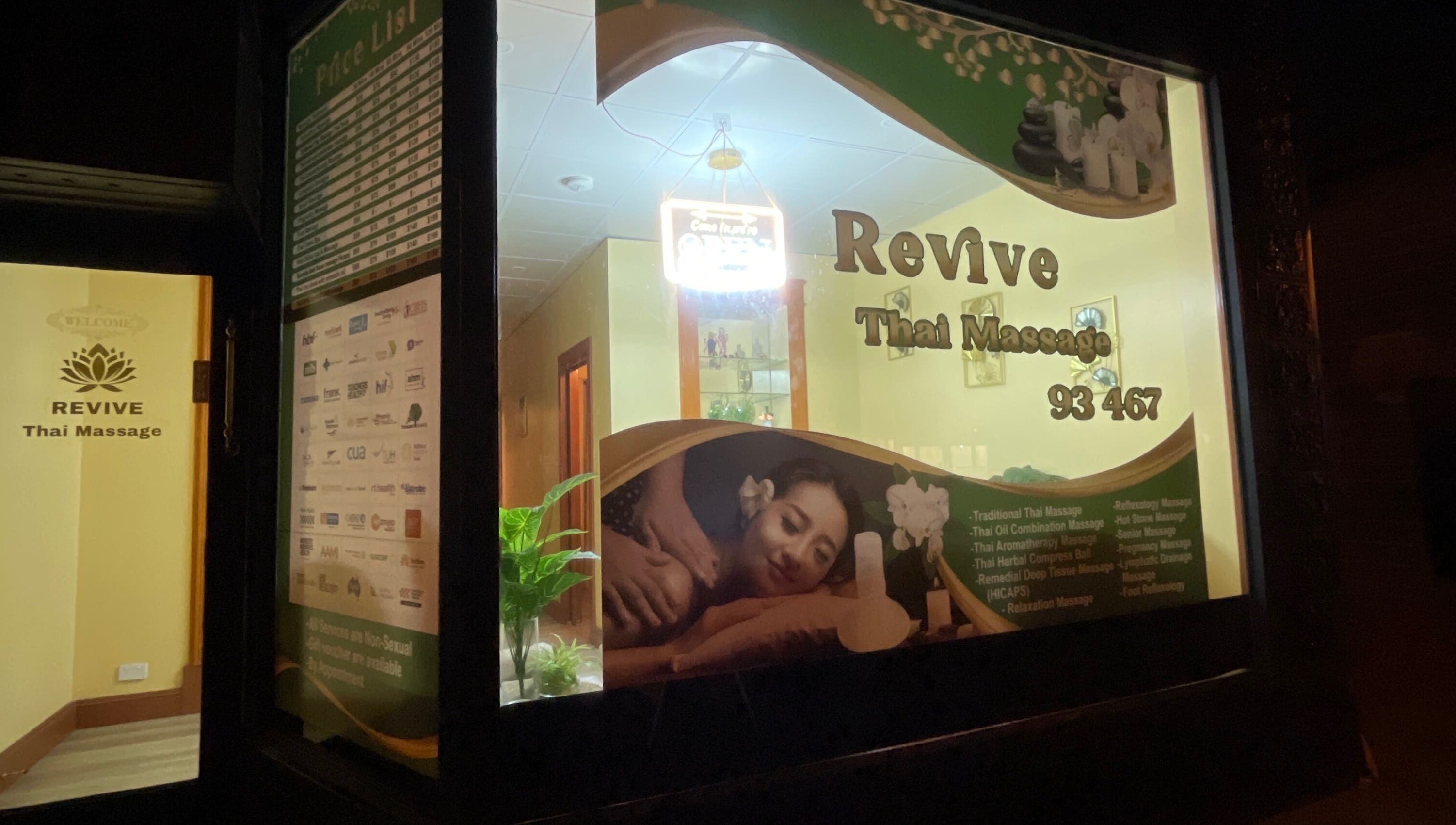 Front view of Revive Thai Massage, Eastwood, South Australia with a relaxing ambiance.