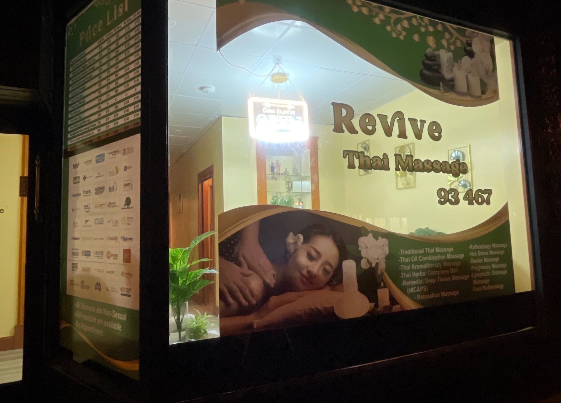 Front view of Revive Thai Massage, Eastwood, South Australia with a relaxing ambiance.