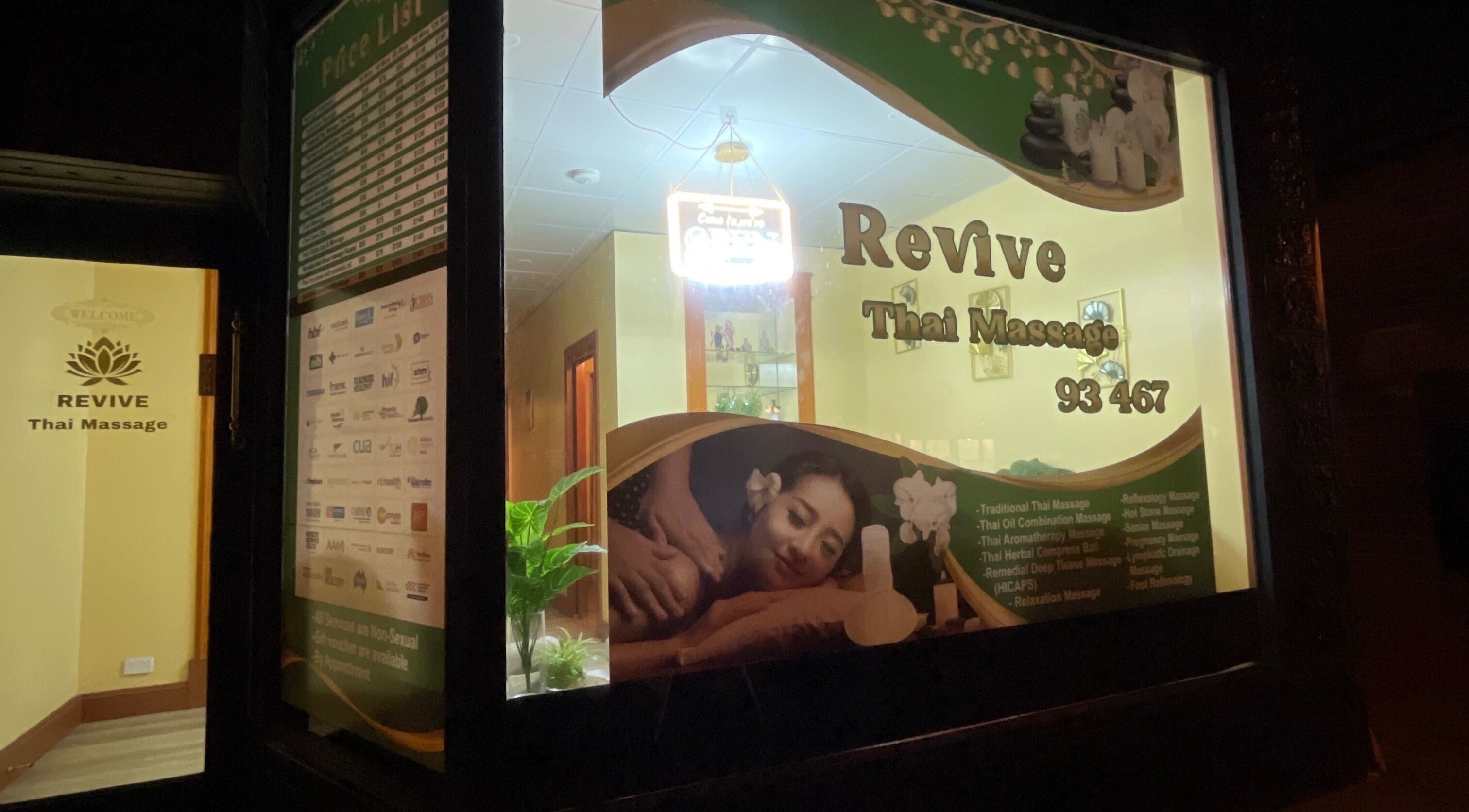 Front view of Revive Thai Massage, Eastwood, South Australia with a relaxing ambiance.