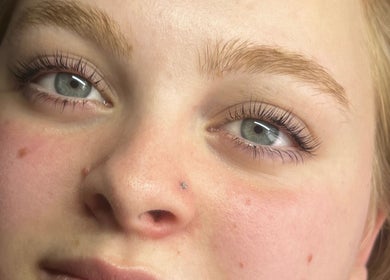 Close-up of radiant eyes at No4Beauty in Sandy, England, GB, showcasing natural lash enhancement.