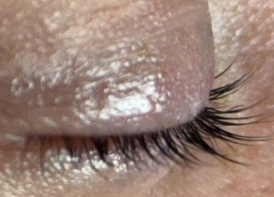 Close-up of exquisite eyelash extension at Delilah May Beauty, England, GB, showcasing natural elegance.
