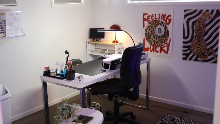 Chic nail station at Crafted By El, North Toowoomba, Queensland, AU featuring decor and manicure tools.