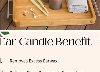 Ear candle setup at Mina Beauty & Massage, Mermaid Beach, Queensland, AU, showcasing spa benefits.