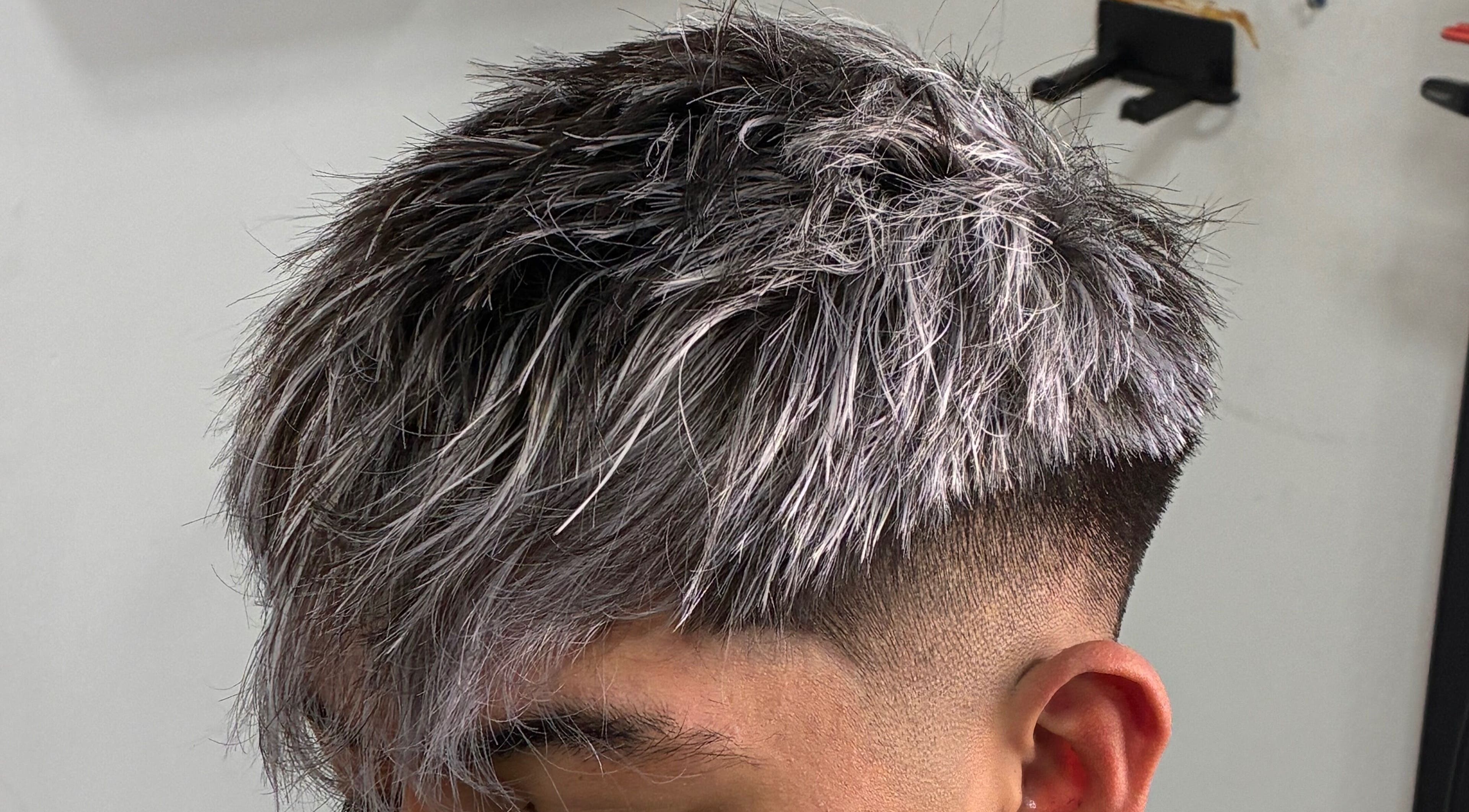 Estilo de corte de cabello plateado en Righo.99, Puerto Montt, Los Lagos, CL.