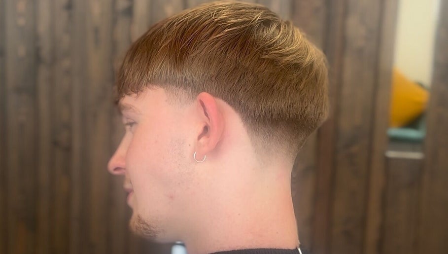 Close-up side view of a modern haircut at Kez Cutz, Isle Of Man, Onchan, IM.