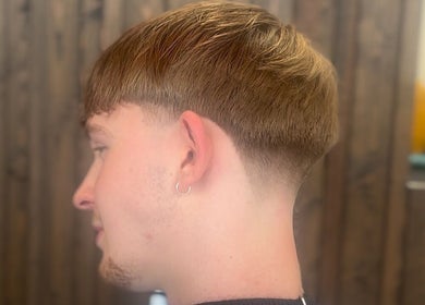 Close-up side view of a modern haircut at Kez Cutz, Isle Of Man, Onchan, IM.