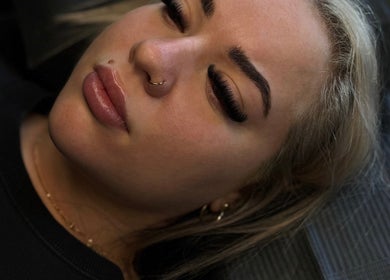 Close-up of eyelash extensions at Ar Lash Artistry, Yarrabilba, Queensland, AU.