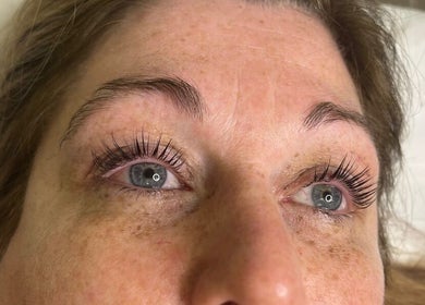 Close-up of enhanced lashes at Beauty & Aesthetics By Lil, Bradford, England, GB.