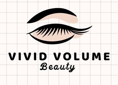 Elegant lash logo of Vivid Volume Beauty in Wakefield, England, GB, featuring stylized eyelash and eyebrow.