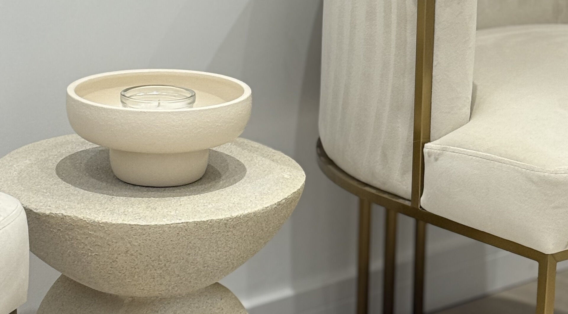 A tranquil setting at Perfect Profile Aesthetics, featuring a chic candle holder in Middleton, England, GB.