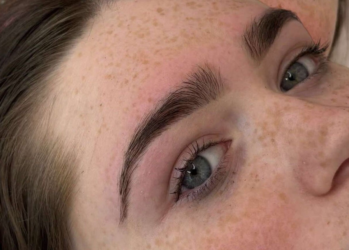 Close-up of well-groomed eyebrows at Livray Lounge Cosmetics, Perth, Scotland, GB.