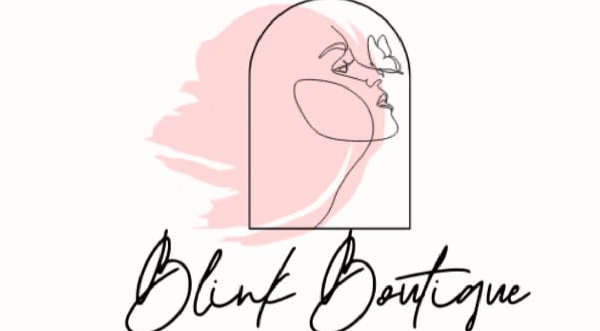 Blink Boutique's elegant logo in Germiston, Gauteng, ZA featuring minimalist pink line art.