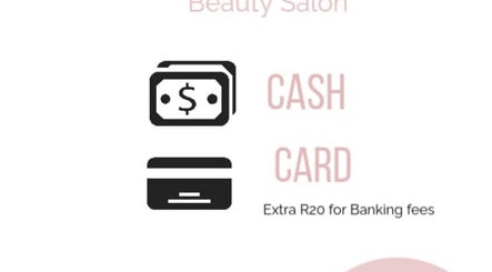 Payment options at Blink Boutique, Germiston, Gauteng including cash and card with additional banking fee.