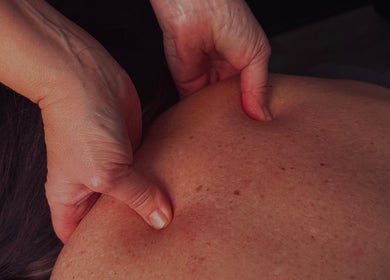 Close-up of back massage at Crystal Hayden LMT in Greer, South Carolina, US.