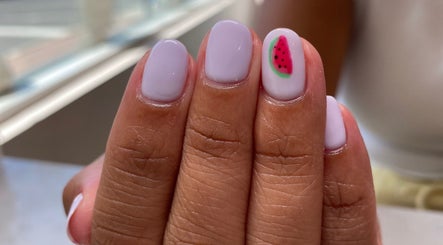 Stylish watermelon nail art at Hideaway Hudson Beauty, Hudson, Québec, CA.