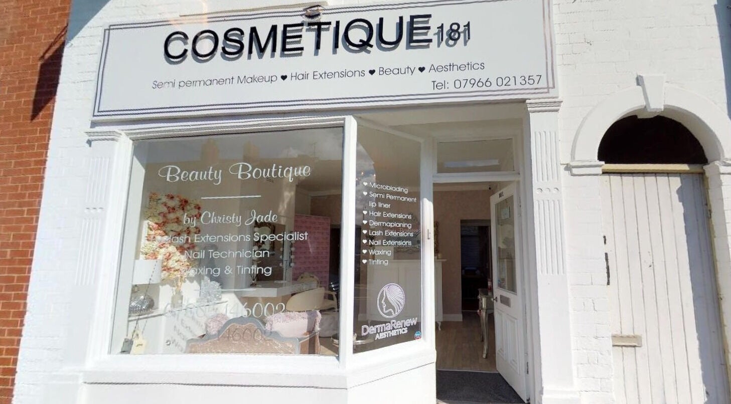 Front entrance of Makeup By Ruby boutique in Chesterfield, England, GB showcasing beauty and wellness services.