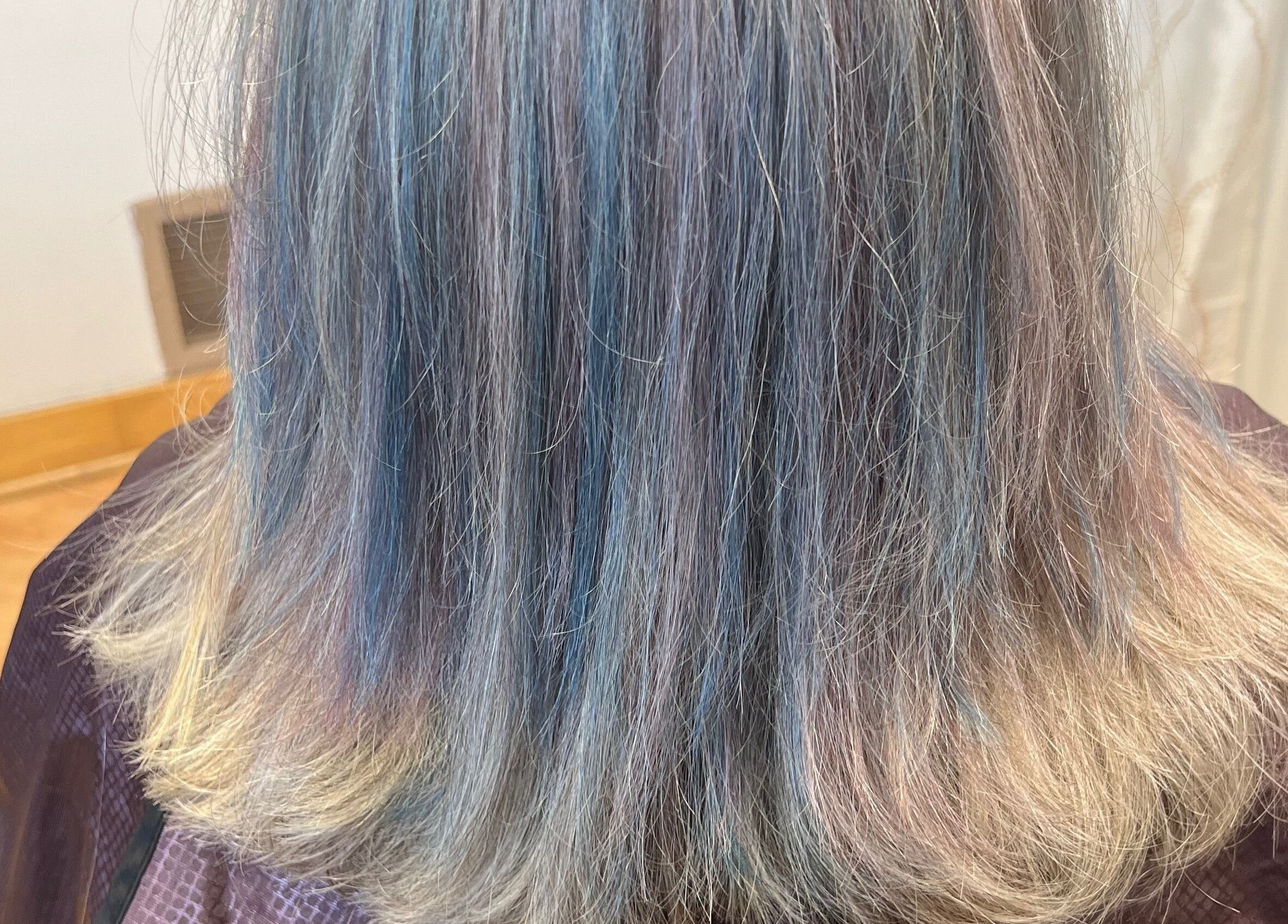 Colorful pastel hair styled at Tasja’s Style Studio in Madison, Wisconsin, US.
