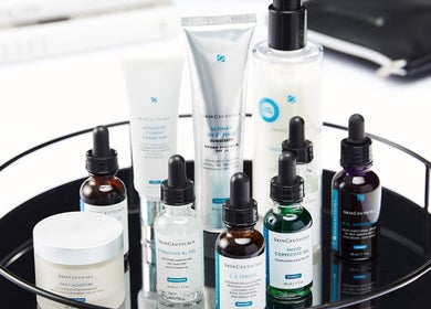 Collection of skincare serums displayed at La Maison Beauté, Melbourne, Victoria, AU for enhanced beauty care.