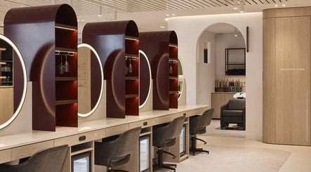 Chic interior of Aidan Gardner Hair salon in Bondi Junction, New South Wales, AU.