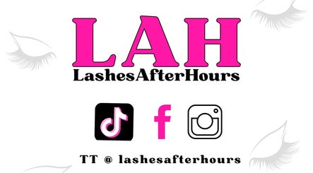 Lashes After Hours logo with social media icons in Sheffield, England, GB.