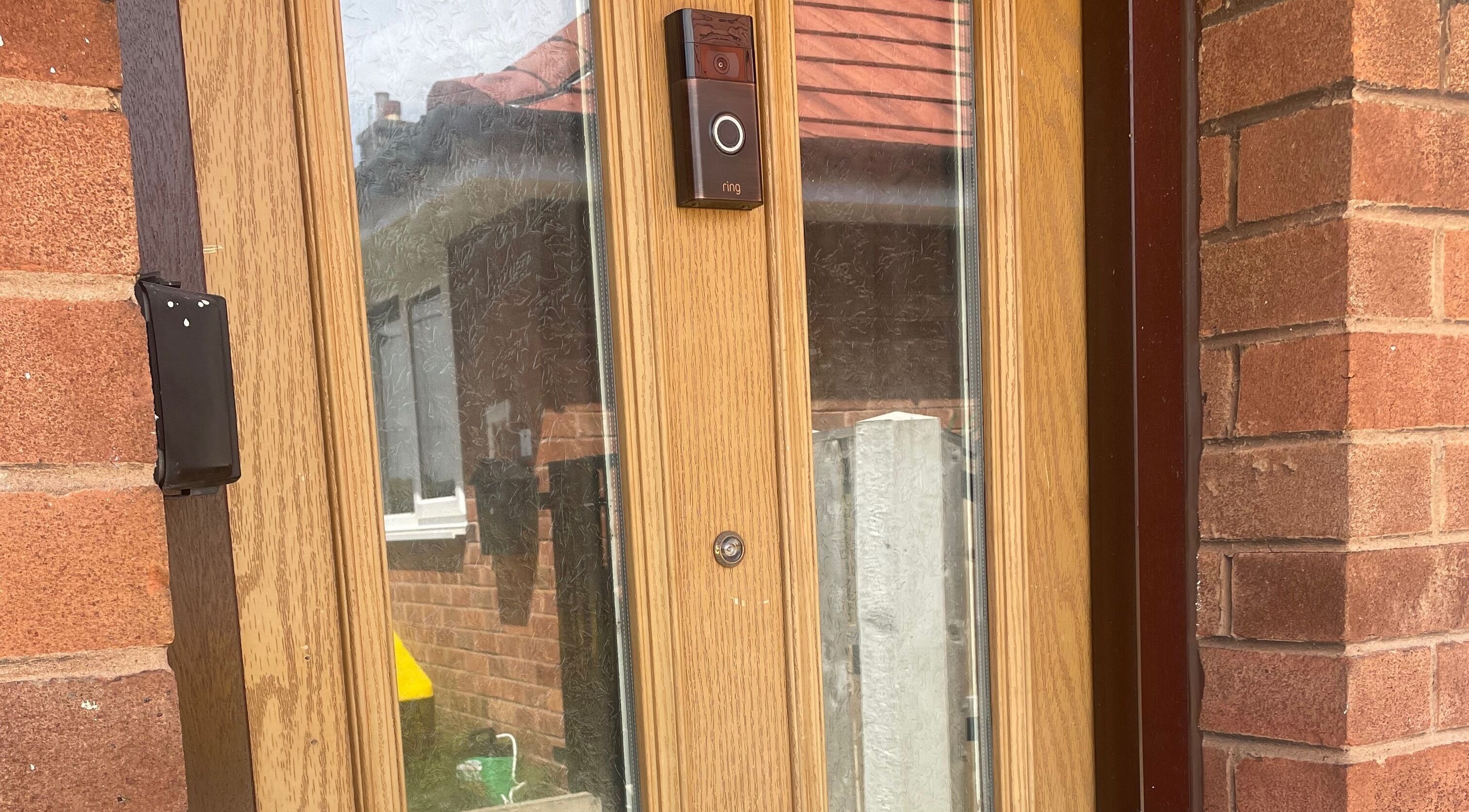 Entrance door at Lashes After Hours, Sheffield, England, GB, showcasing modern design.