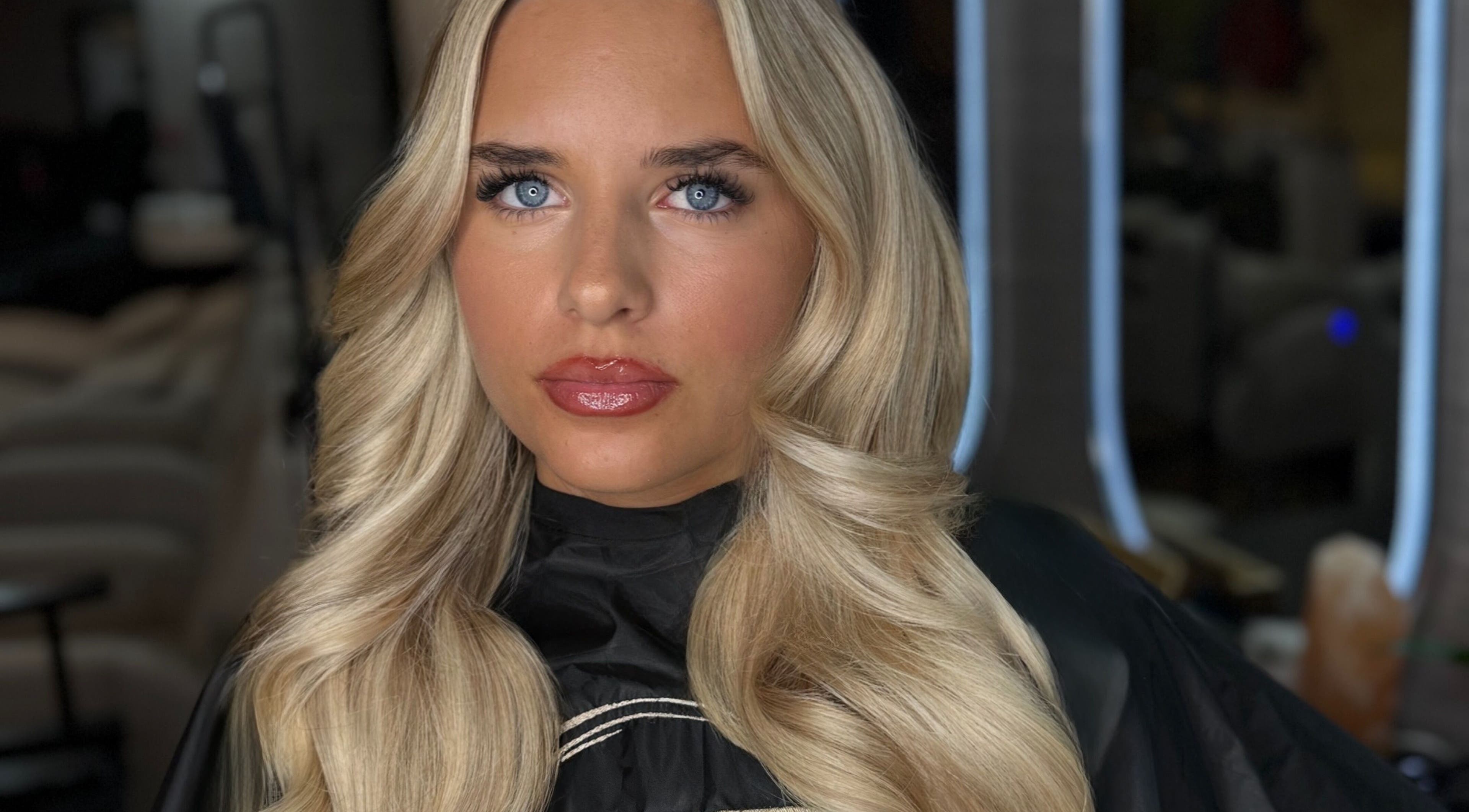 Blonde hair styled beautifully at Lengthsbyhols, Bournemouth, England, GB salon for a glamorous look.