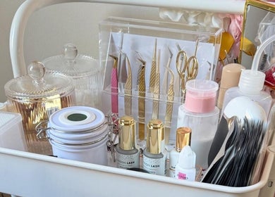 Lash and beauty tools at Rafaela Lima Beauty, Peterborough, England, GB, showcasing elegance and professionalism.