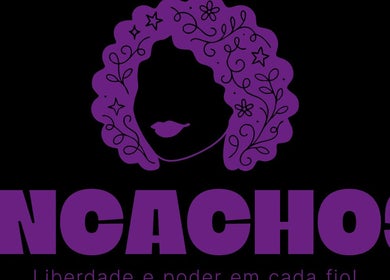 Logotipo roxo do Studio Encachos em Itaituba, Pará, BR com cabelo estilizado.