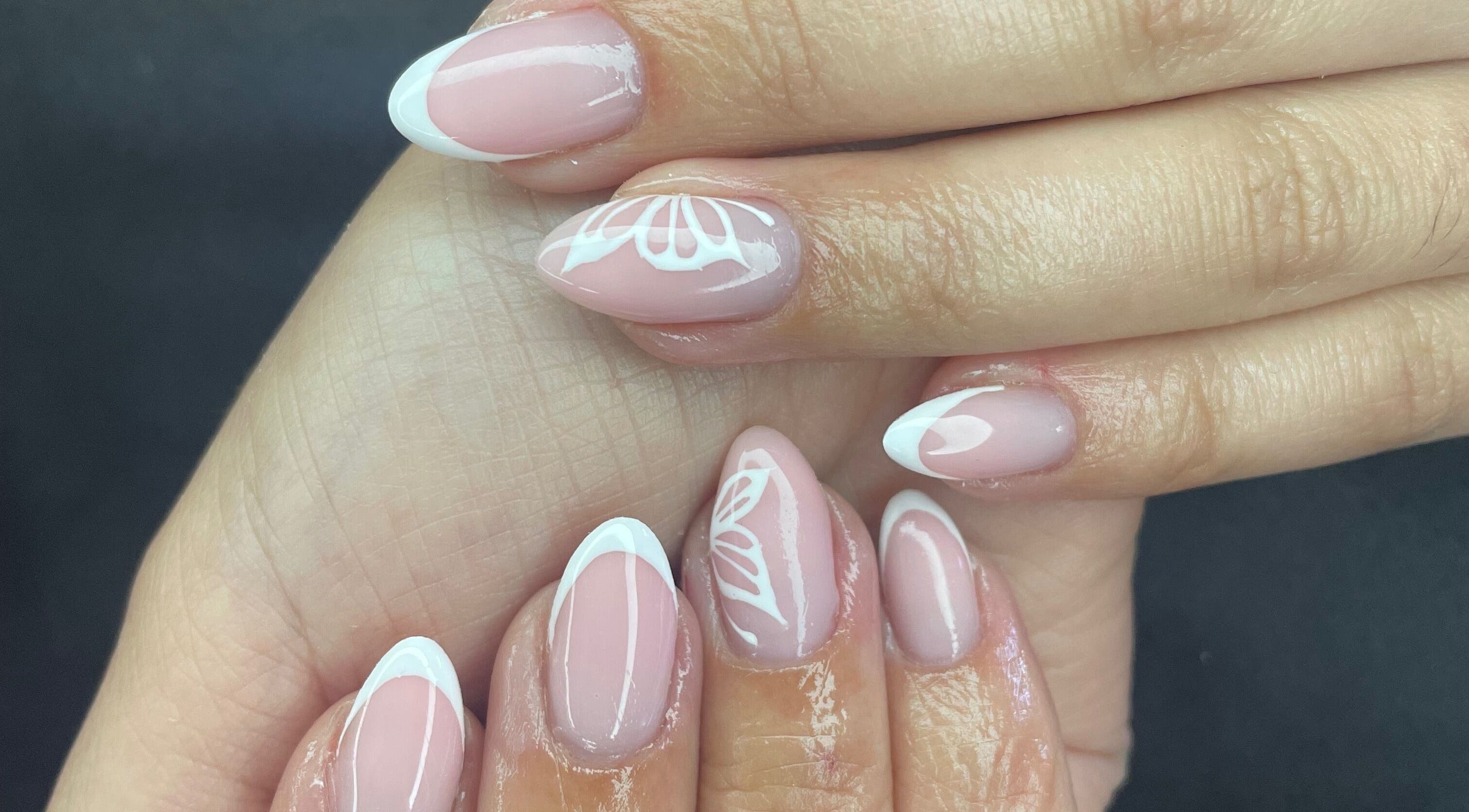 Stylish nail art at Polished By Kirsty, Gqeberha, Eastern Cape, ZA. Elegant design with delicate accents.