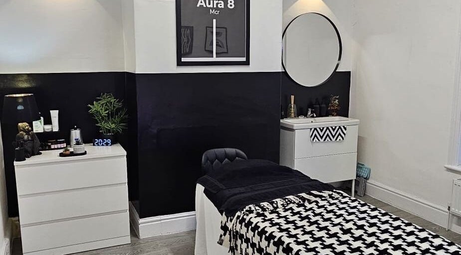 Tranquil massage room at Aura 8 Wellness, Prestwich, England, GB with luxurious decor.