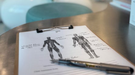Detailed anatomy sketches at The Rehabist, Singapore, Singapore, SG, showcasing muscle structure notes.