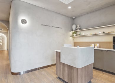Reception area of Local Massage & Reflexology Wembley, Wembley, Western Australia, AU with warm lighting.